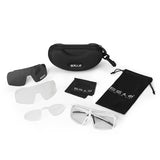ES16 Enzo cykelbrille. Hvid med photochromic linse + 2 ekstra linser
